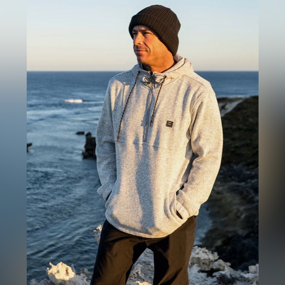 Billabong Gray A/Div Boundary Half-Zip Pullover Long Sleeve Hoodie – Size M